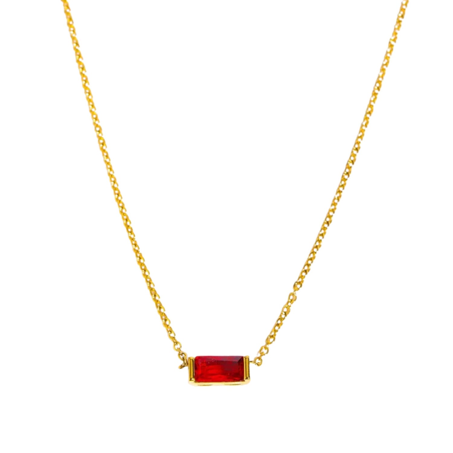 Birthstone Rectangle Necklace