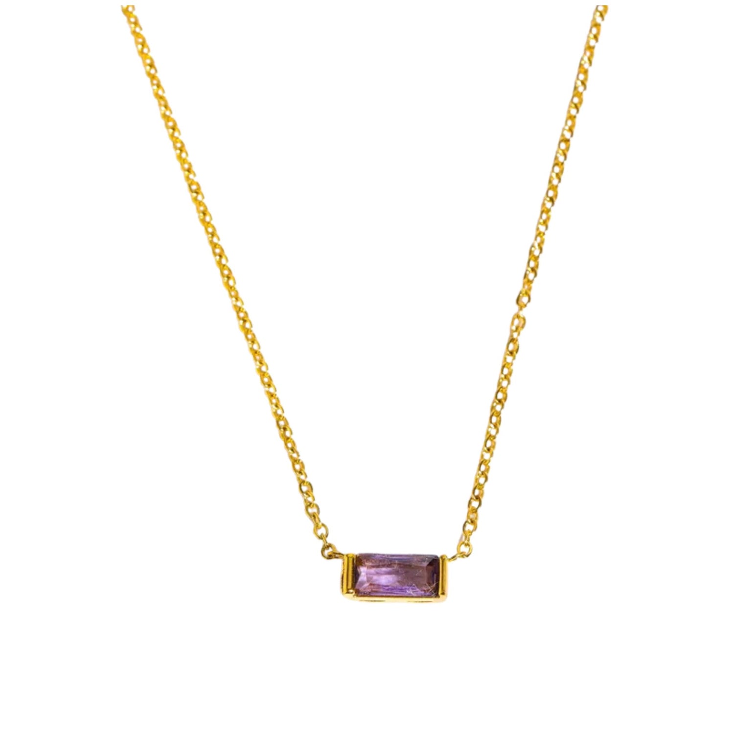 Birthstone Rectangle Necklace