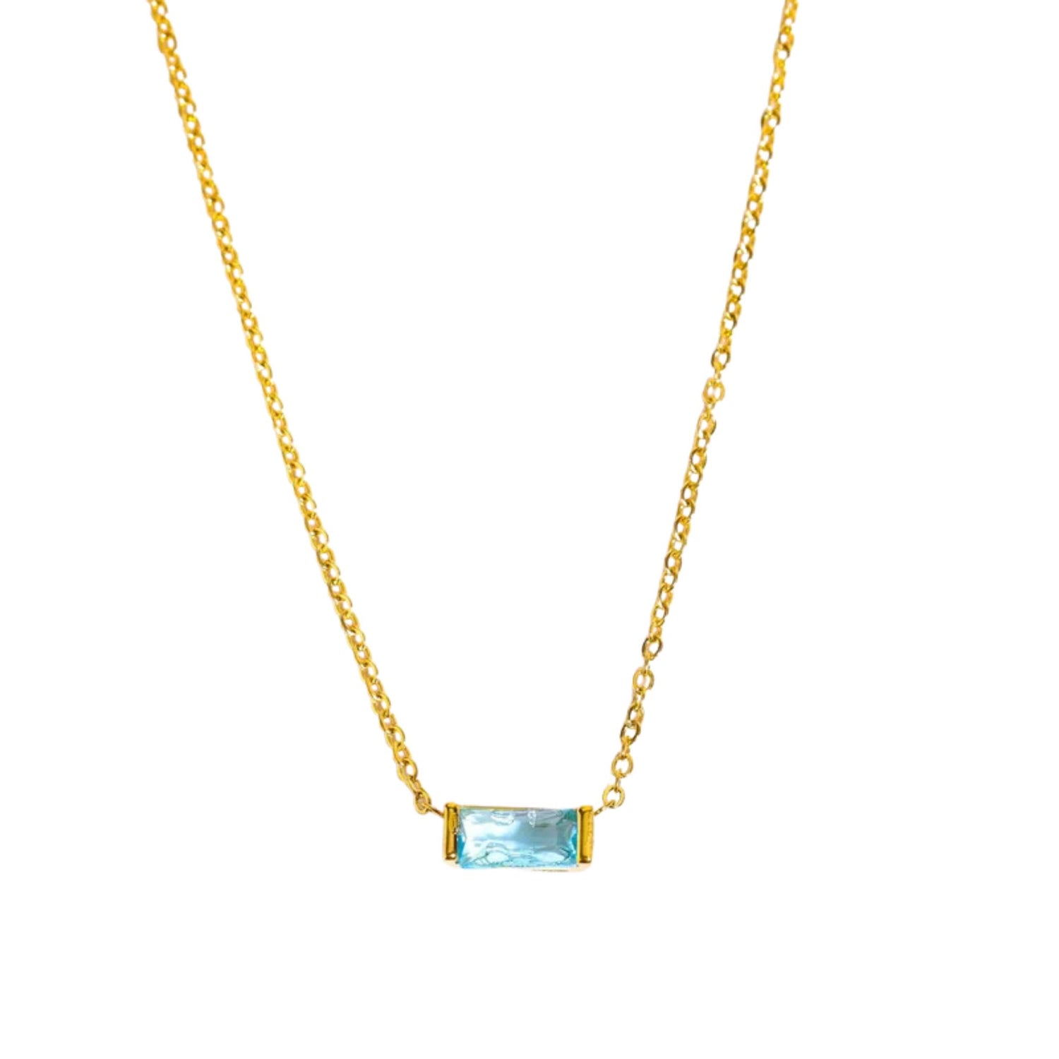 Birthstone Rectangle Necklace