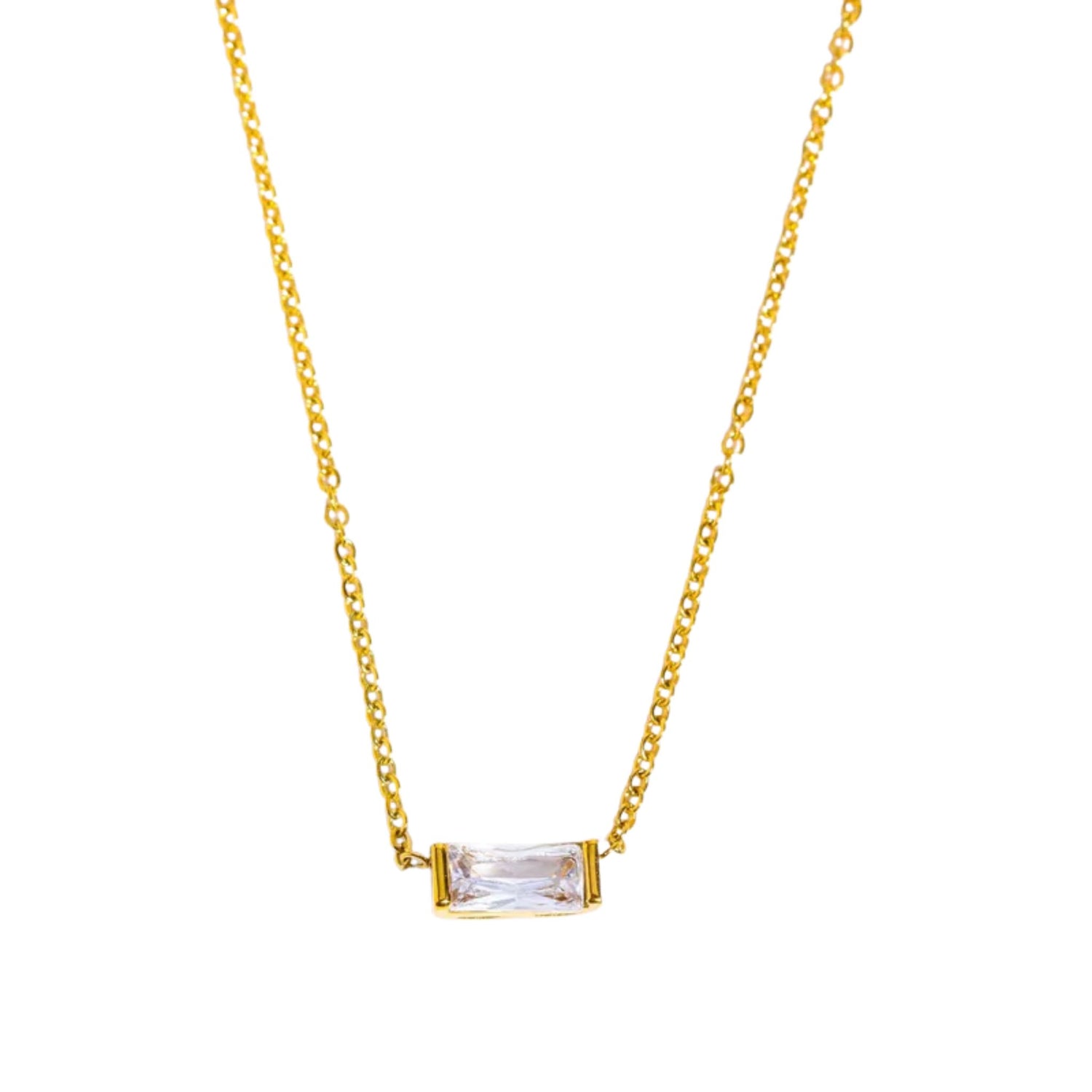 Birthstone Rectangle Necklace