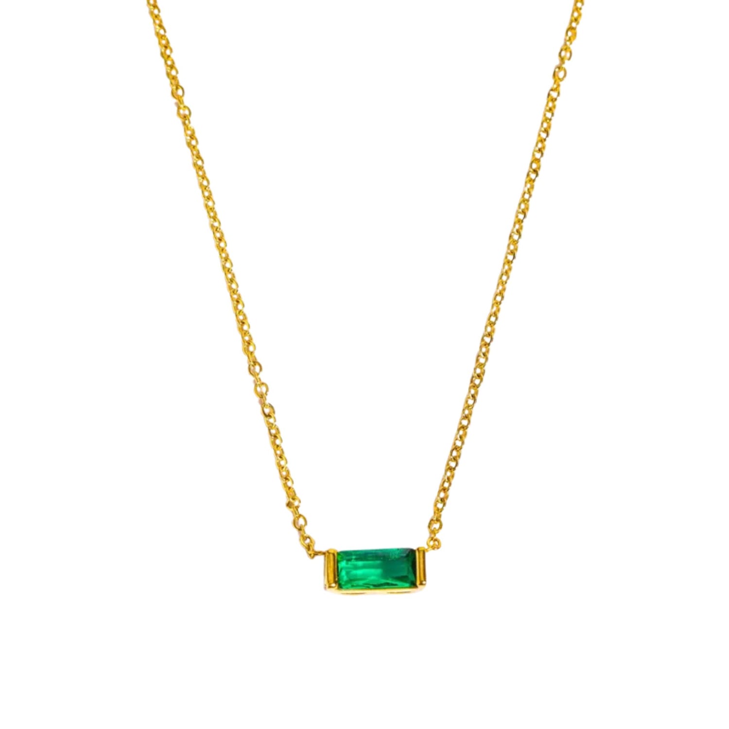 Birthstone Rectangle Necklace