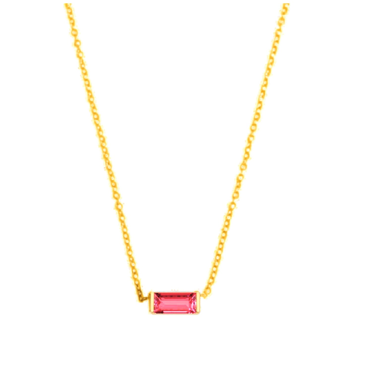 Birthstone Rectangle Necklace