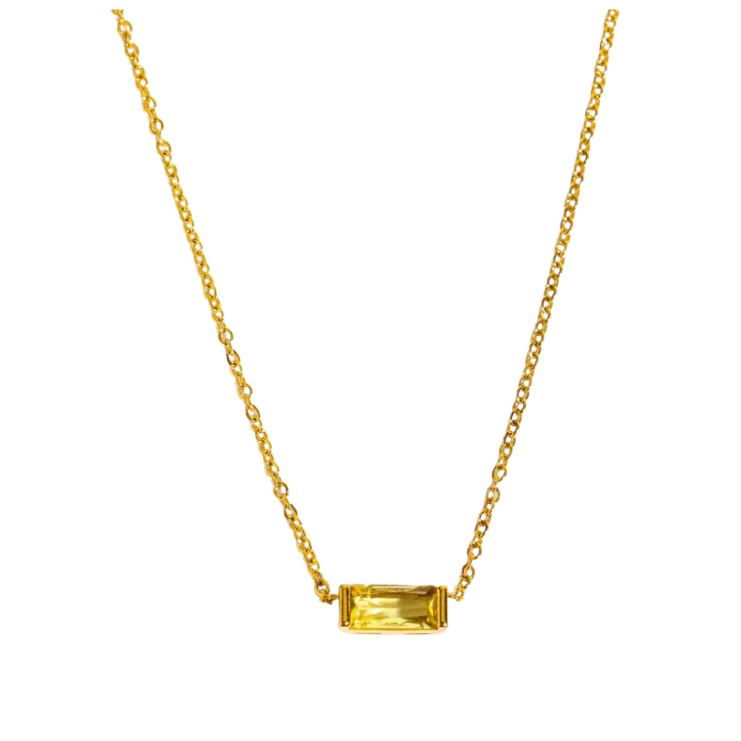 Birthstone Rectangle Necklace